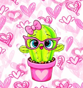 Conjunto Corazón Rosado Cactus
