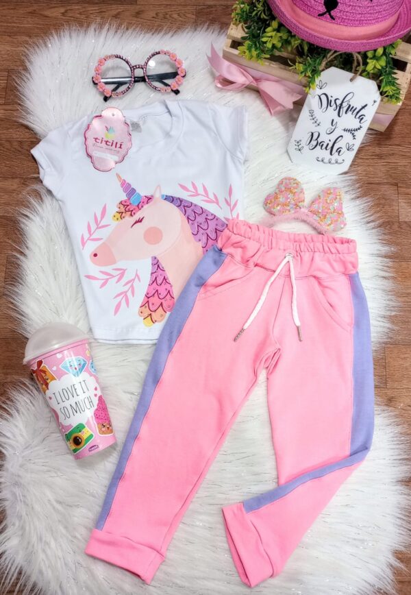 Conjunto Bella Rosa y Lila Unicornio