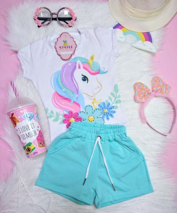 Conjunto Ilusión Azul Unicornio