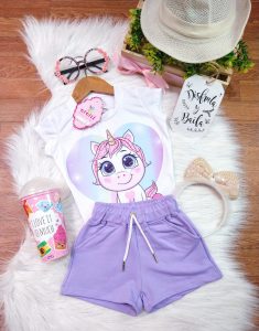 Conjunto Ilusión Lila Unicornio