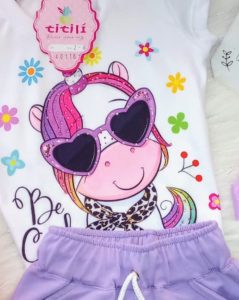 Conjunto Ilusión Lila Unicornio Gafas
