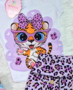 Conjunto Alegría Lila Tigre Solo Talla 4 Disponible