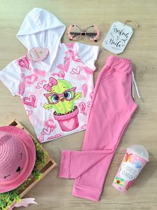 Conjunto Corazón Rosado Cactus