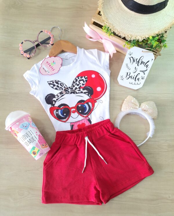 Conjunto Ilusión Rojo Osa Globo - Image 2