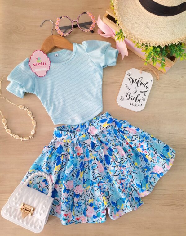 Conjunto Flora Azul