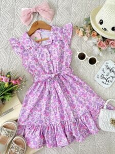 Vestido Primavera Lila Flores Últimas Talla 4