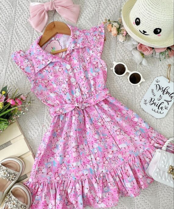 Vestido Primavera Rosado Talla 4