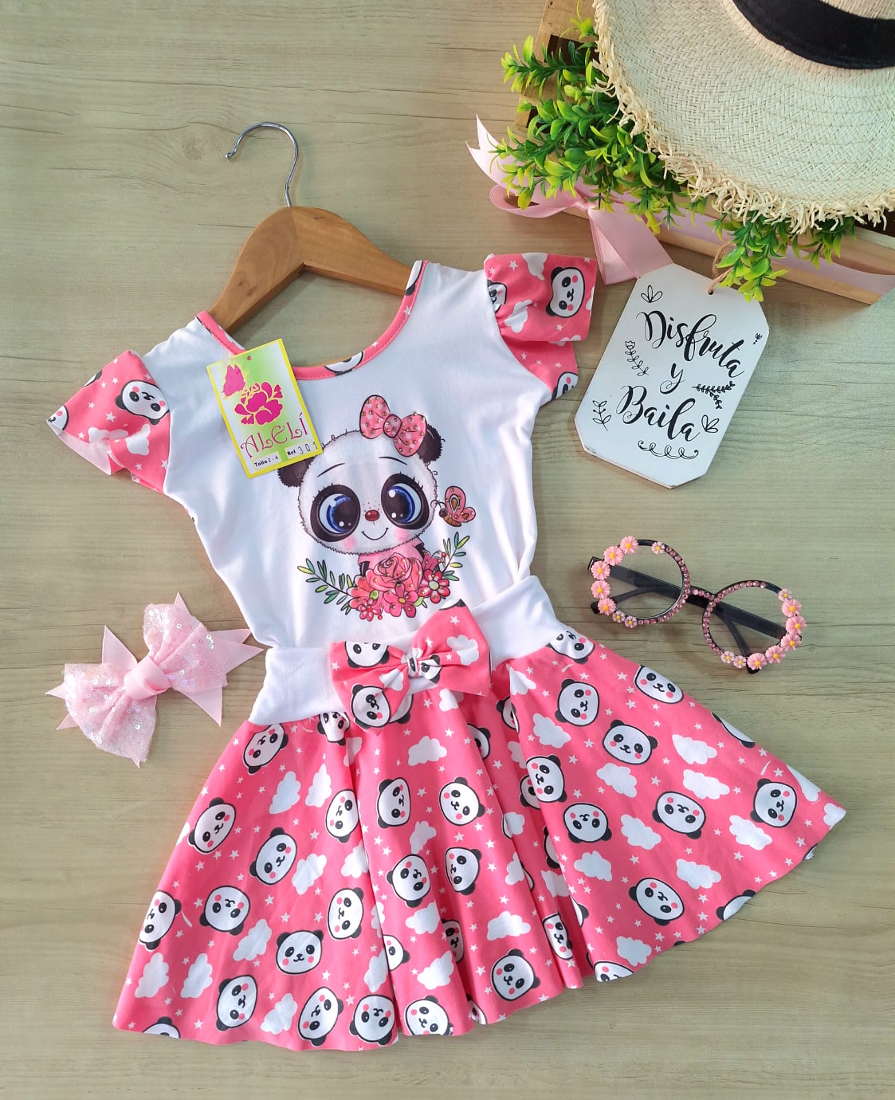 Vestido Princesa Salmón Osa Panda