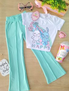 Conjunto Melina Verde Conejitos Última disponible Talla 6