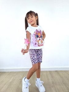 Conjunto Alegría Lila Tigre Solo Talla 4 Disponible
