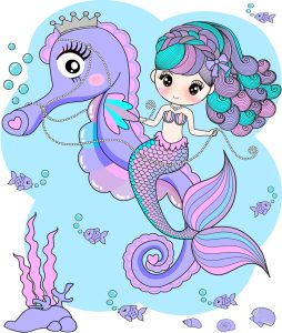 Conjunto Ilusión Lila Sirena y Caballito de Mar