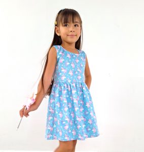 Vestido Pluma Azul Unicornio Últimas Unidades