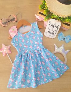 Vestido Pluma Azul Unicornio Últimas Unidades