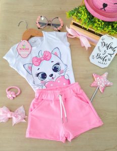 Conjunto Ilusión Rosa Neón Gatita