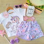 Conjunto Perla Lila Unicornio