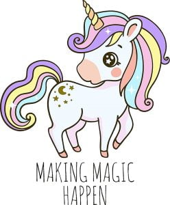 Conjunto Perla Lila Unicornio