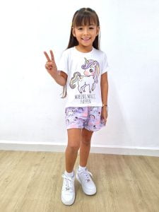 Conjunto Perla Lila Unicornio