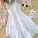 Vestido Azucena Ojalillo Blanco Solo Talla 6