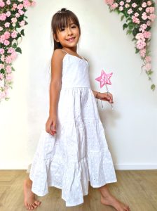 Vestido Azucena Ojalillo Blanco Solo Talla 6