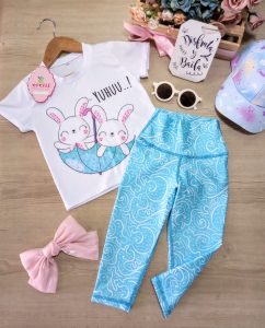 Conjunto Colibrí Azul Conejitos última Talla 10