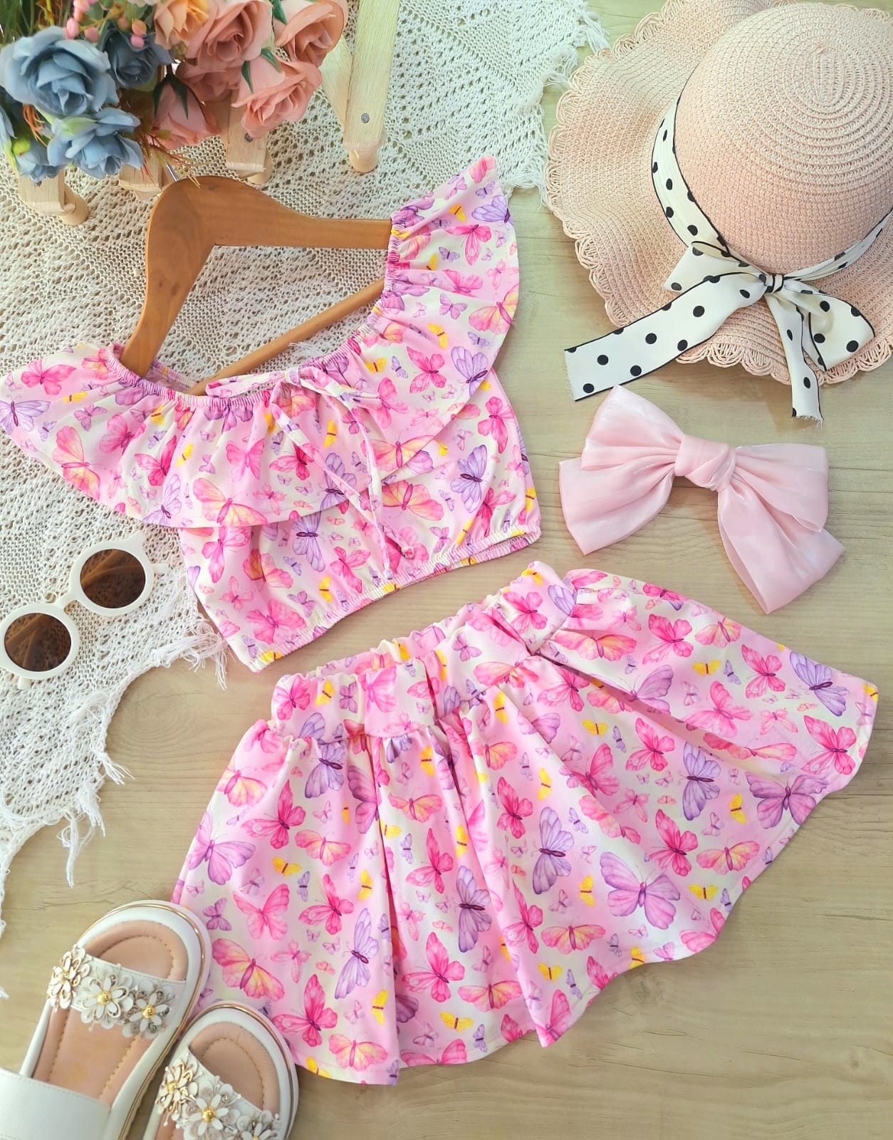 Conjunto Playa Rosado Mariposas Sólo 2-4 Disponible
