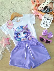 Conjunto Ilusión Lila Unicornio Alas Últimos Talla 4