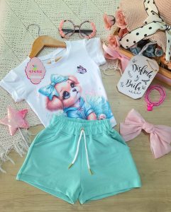 Conjunto Ilusión Verde Menta Perrito Últimos Talla 4 Y 14