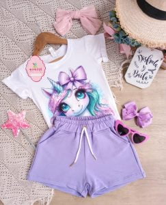 Conjunto Ilusión Lila Unicornio Coquette Últimos Talla 14