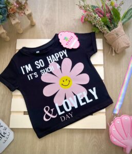 Blusa Campanita Negra Flor