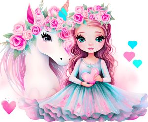 Conjunto Esmeralda Princesa y Unicornio