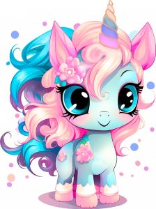 Conjunto Esmeralda Unicornio Rosa y Azul