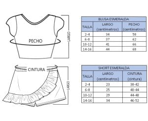 Conjunto Esmeralda Unicornio Mandarina y verde