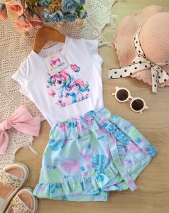 Conjunto Esmeralda Unicornio Verde
