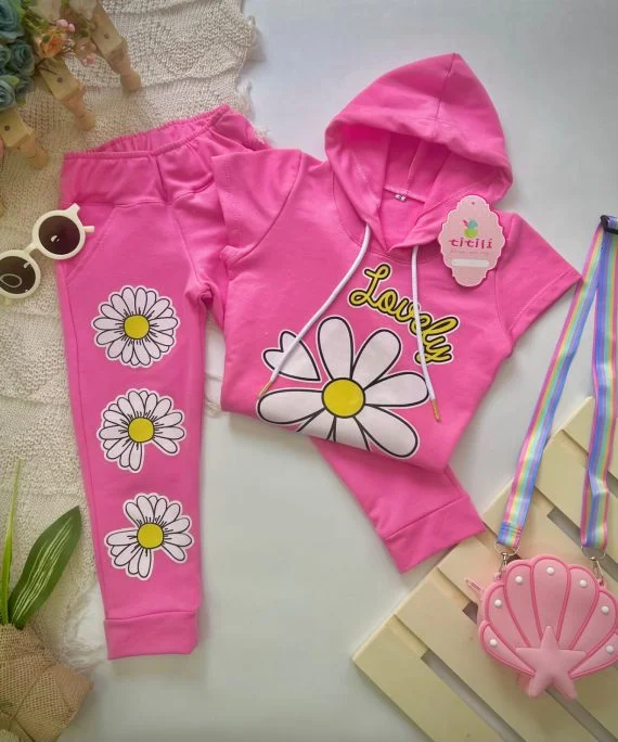 Conjunto Girasol Rosado Margaritas