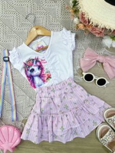 Conjunto Sonrisa Rosa Unicornio Última Talla 4