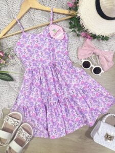 Vestido Arte Lila Flores Sólo talla 8 disponible