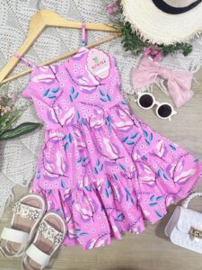 Vestido Arte Rosado Hojas Sólo talla 8 disponible