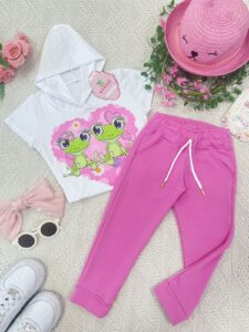 Conjunto Corazón Rosado Ranitas Enamoradas