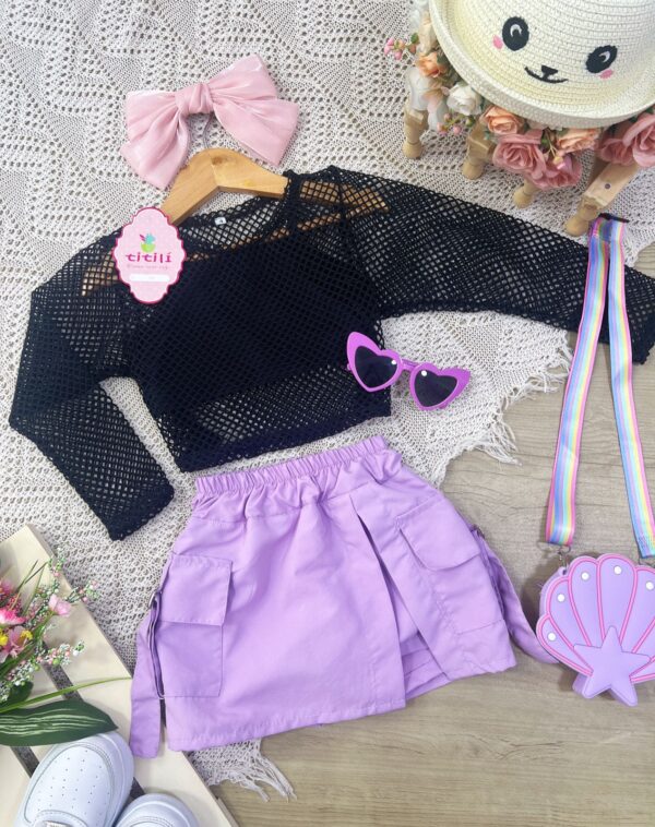 Conjunto Violeta Lila-Negro