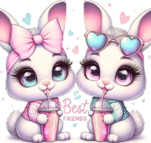 Set Celeste Rosa Conejitas