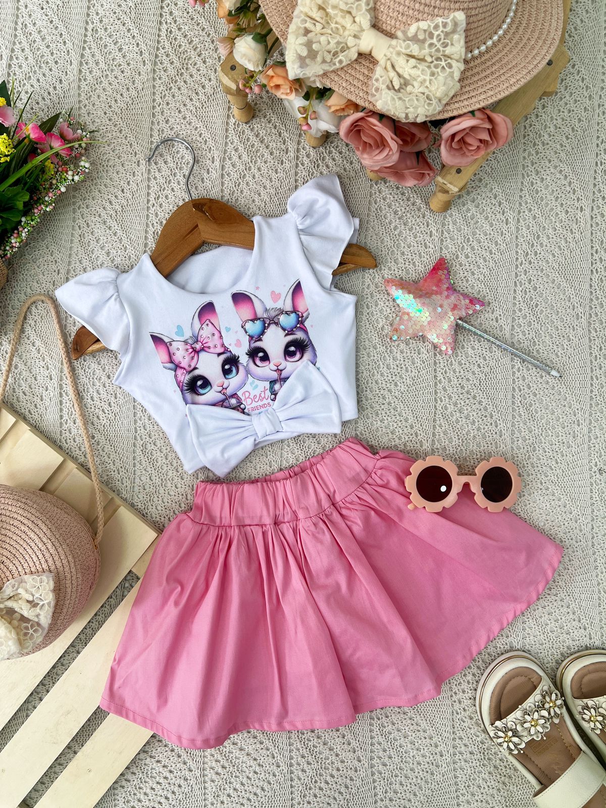 Set Celeste Rosa Conejitas