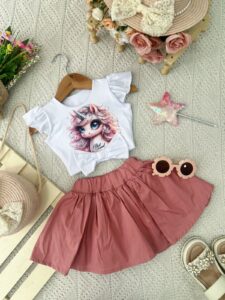 Set Celeste Palo Rosa Unicornio