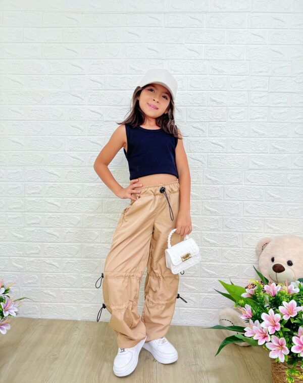 Set Milán Camel/Negro Imperfecto Talla 4 - Image 3