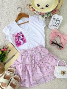 Conjunto Sonrisa Rosa Unicornio Última Talla 14