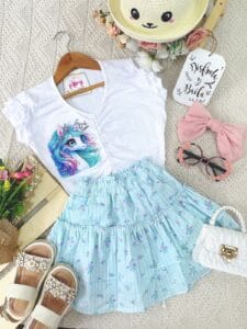 Conjunto Sonrisa Verde Unicornio Última Unidad Talla 14