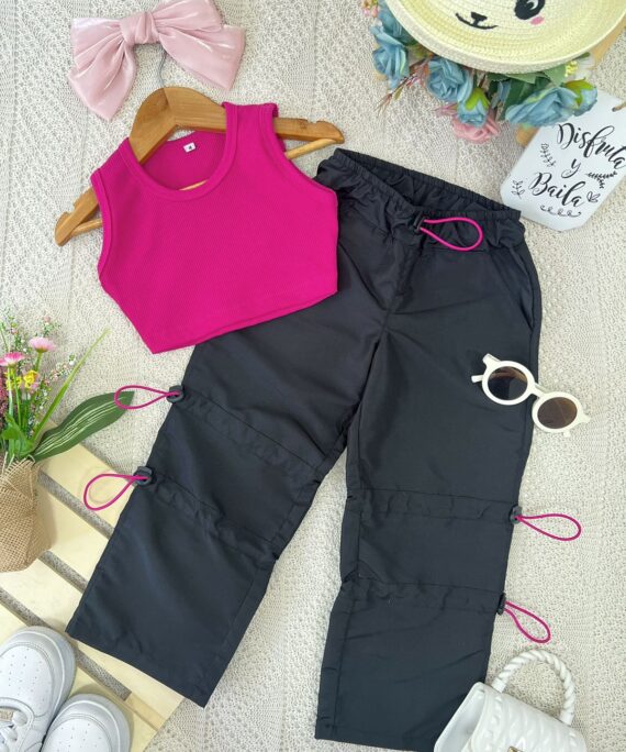 Set Milán Negro/Fucsia