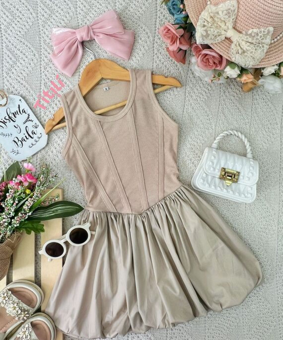 Vestido Diva Camel