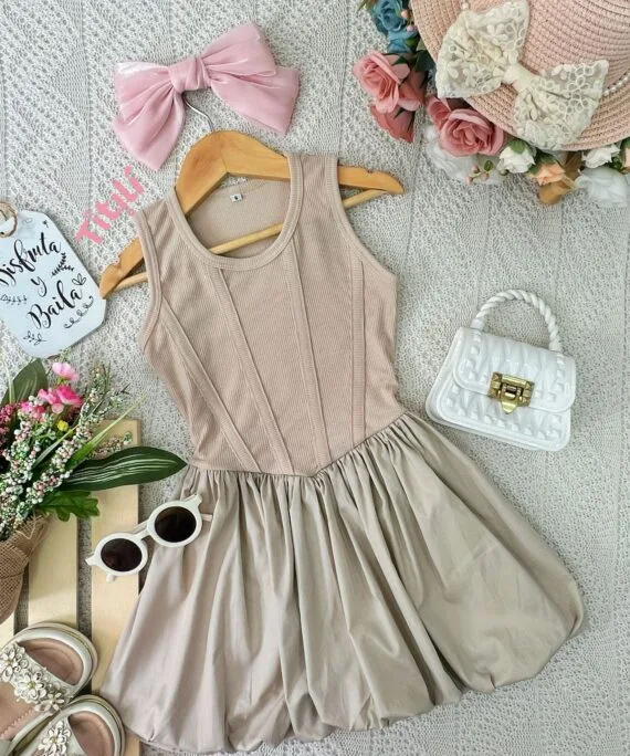Vestido Diva Camel