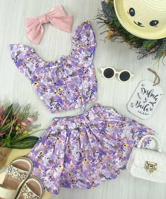 Set Playa Lila Gatitos Últimos Talla 4