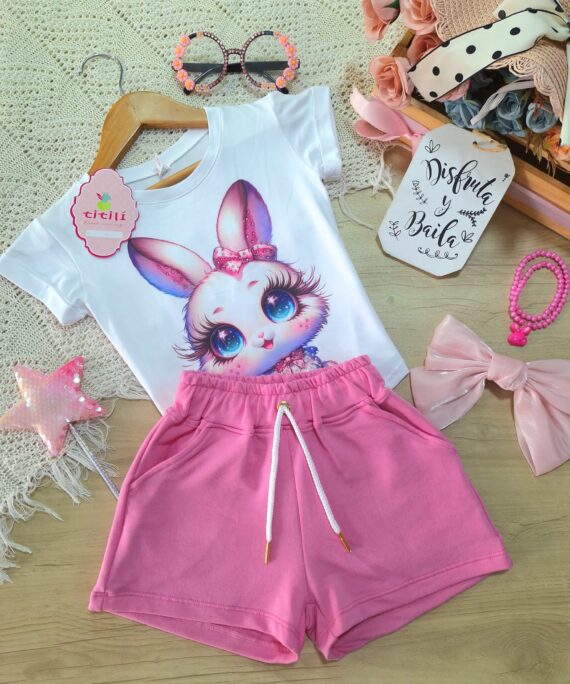 Set Ilusión Rosado Conejita Tallas 2-4 y 14-16